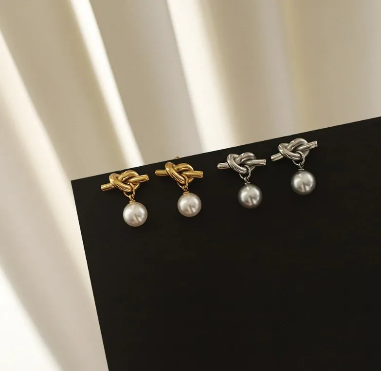 Aretes Nudo de Perla
