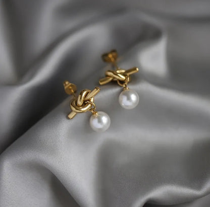 Aretes Nudo de Perla