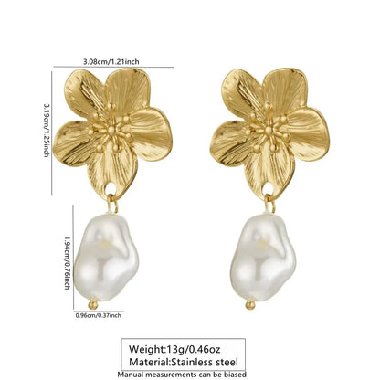 Aretes Brisa de Flor con Perla