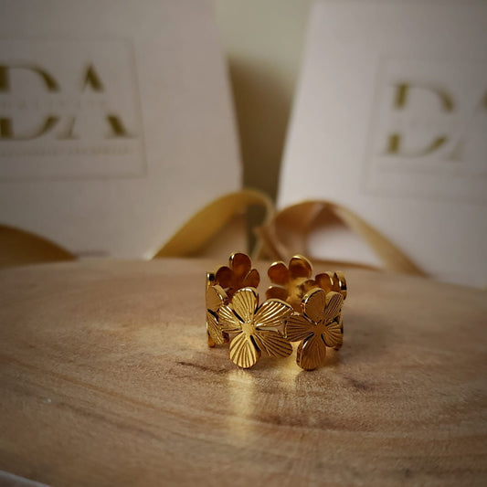 Anillo Aurora Floral Dorada